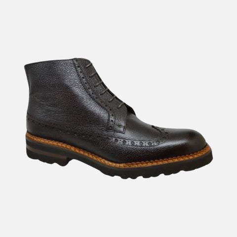 Toscana wingtip pebble grain rubber sole boot Toscana wingtip pebble grain rubber sole boot