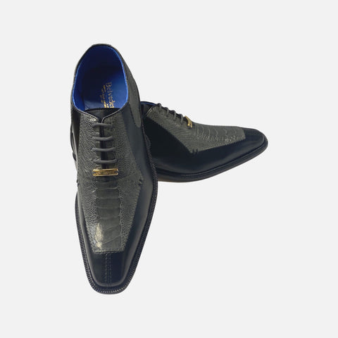 Belvedere Ostrich Shoe Bagio Black/gray Belvedere Ostrich Shoe Bagio Black/gray
