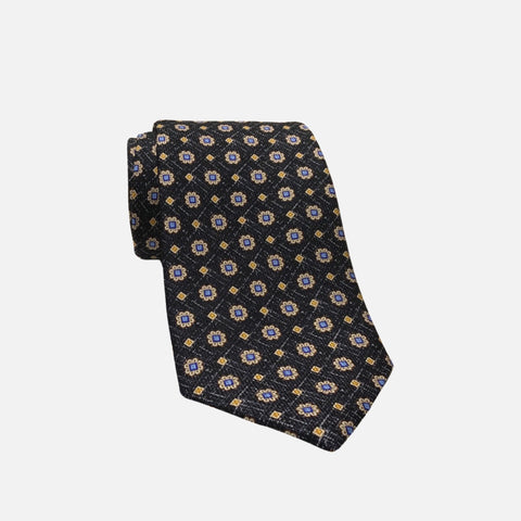 Floral and Diamond pattern tie hand made in USA Floral and Diamond pattern tie hand made in USA