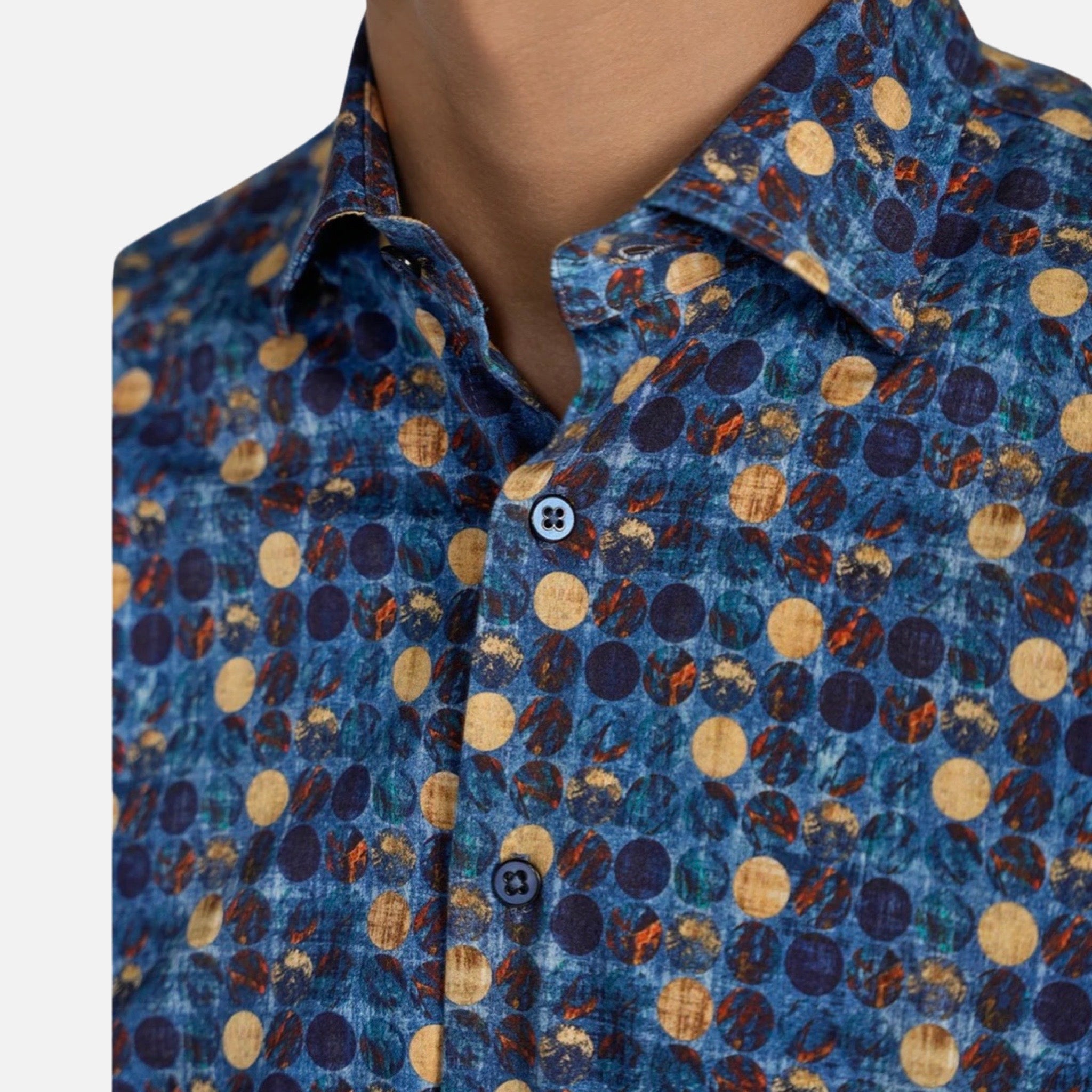 Luchiano Visconti Blue Button Down Sport Shirt | 4734 Luchiano Visconti Blue Button Down Sport Shirt | 4734