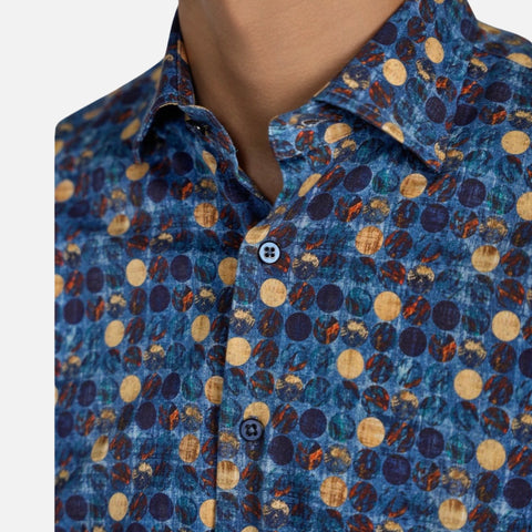Luchiano Visconti Blue Button Down Sport Shirt | 4734 Luchiano Visconti Blue Button Down Sport Shirt | 4734