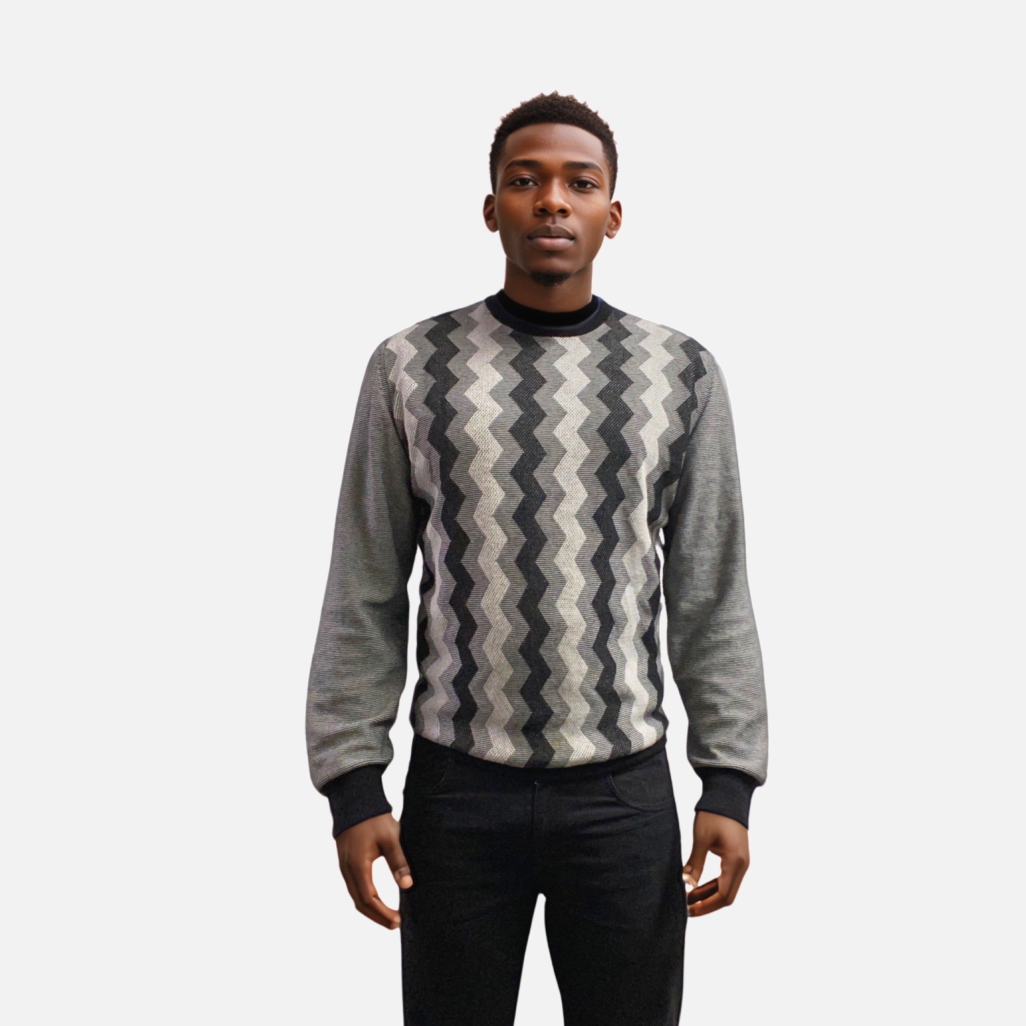 Mens crew neck Visconti Black Sweater Mens crew neck Visconti Black Sweater