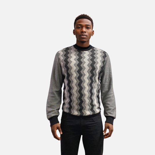 Mens crew neck Visconti Black Sweater
