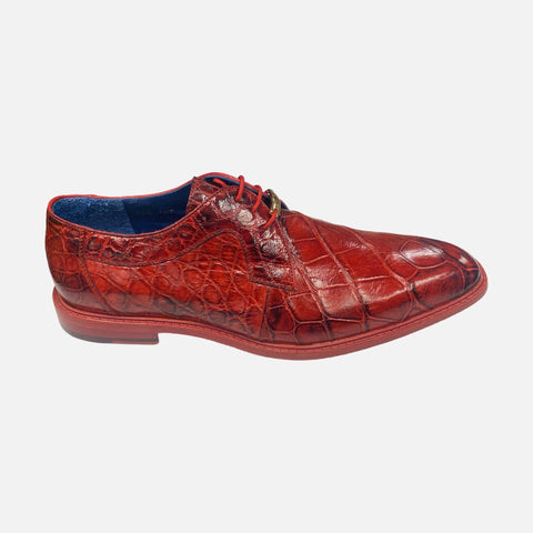 Last Pair | Men’s Belvedere Alligator Shoe “Amato” - Red | Size 10.5 Last Pair | Men’s Belvedere Alligator Shoe “Amato” - Red | Size 10.5