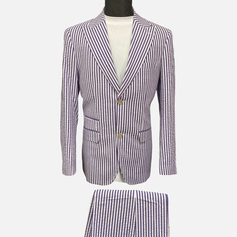 Mens eggplant sear sucker summer suit Mens eggplant sear sucker summer suit