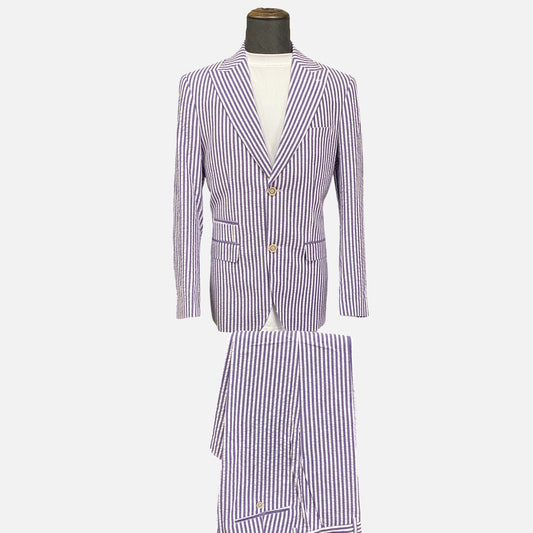 Cotton Eggplant/purple mens suit