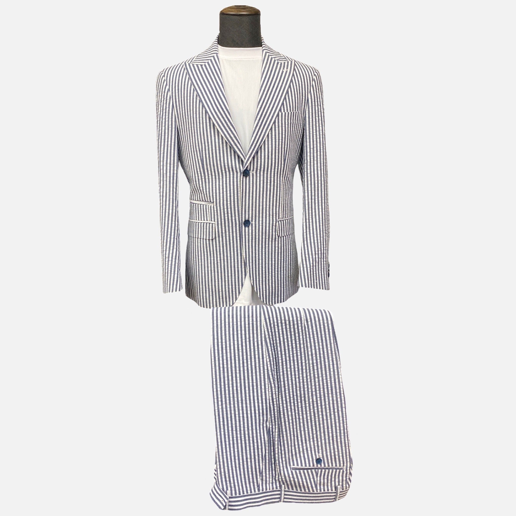 Dark Navy cotton Searsucker suit for men Dark Navy cotton Searsucker suit for men