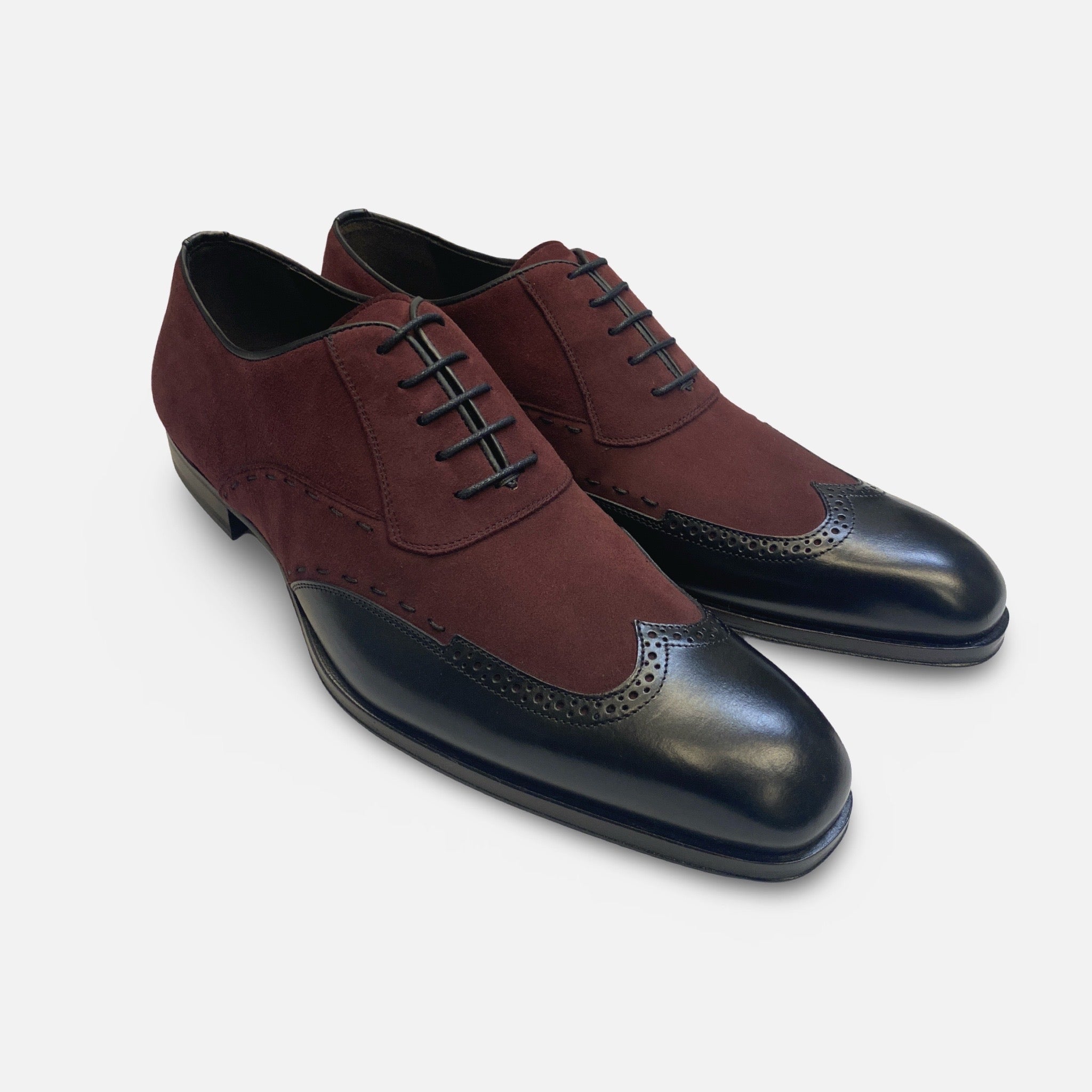Mezlan Grape/Black Pagnanini wingtip shoe Mezlan Grape/Black Pagnanini wingtip shoe
