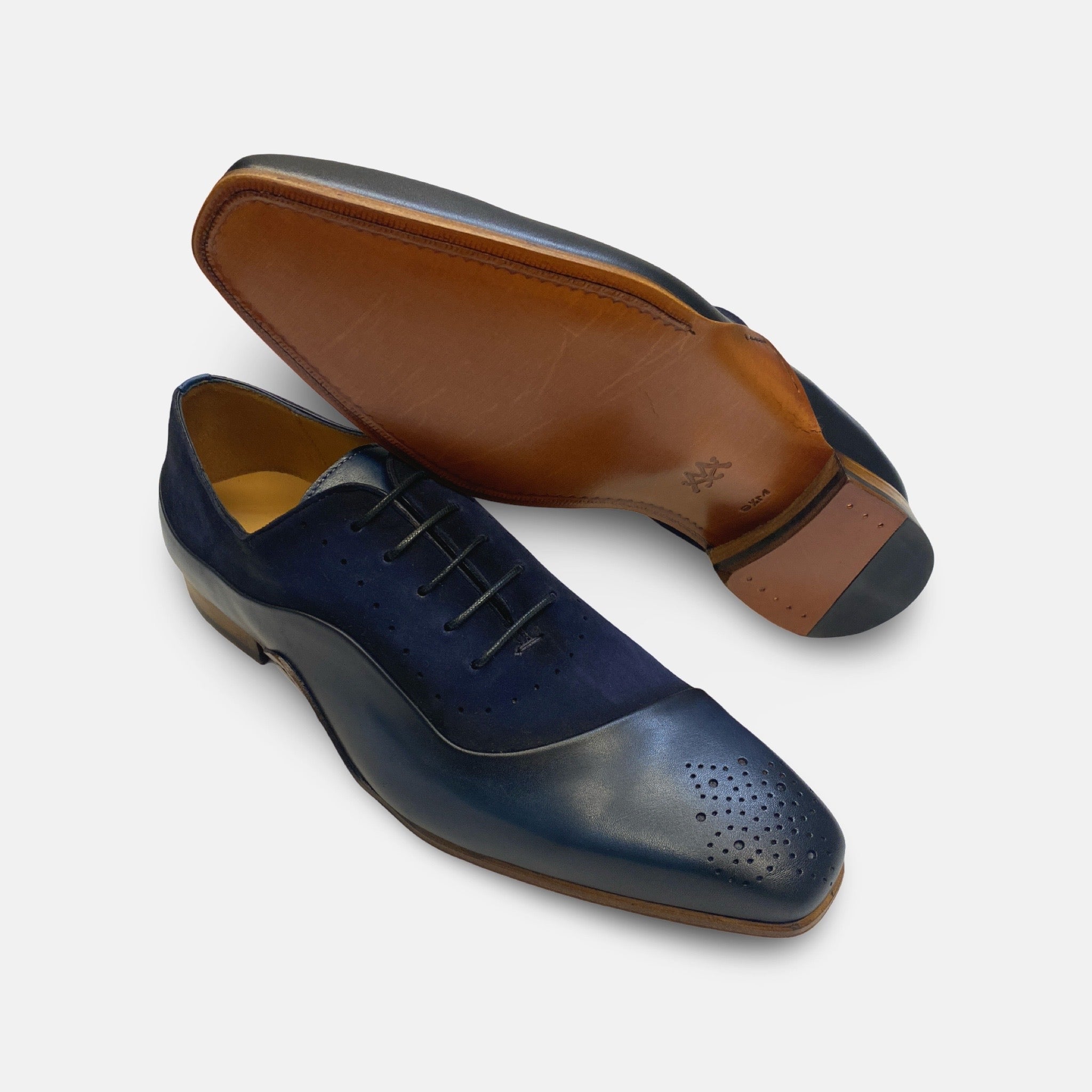 Mens Mezlan Shoe Affari Navy Blue Medallion toe Mens Mezlan Shoe Affari Navy Blue Medallion toe