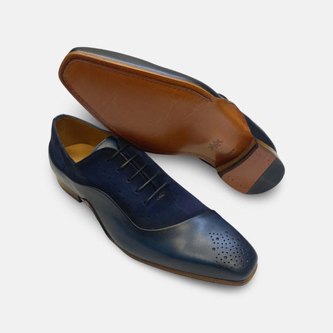 Mens Mezlan Shoe Affari Navy Blue Medallion toe Mens Mezlan Shoe Affari Navy Blue Medallion toe