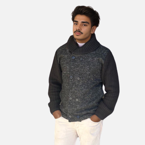 Mens Double Breasted Shawl Collar Sweater | Clearance Mens Double Breasted Shawl Collar Sweater | Clearance