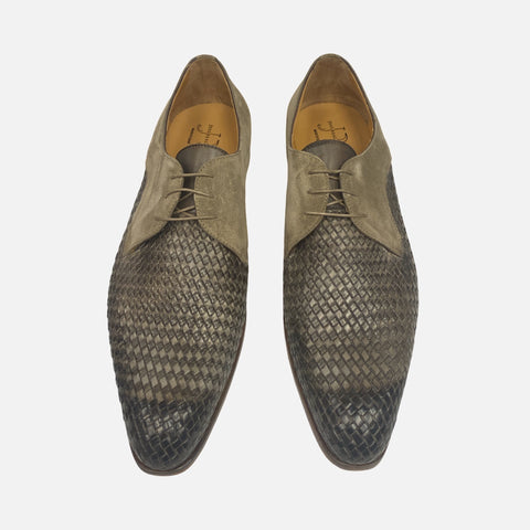 Jose Real Taupe Suede Trim Basket Weave Shoe | Last Pairs | Clearance Jose Real Taupe Suede Trim Basket Weave Shoe | Last Pairs | Clearance