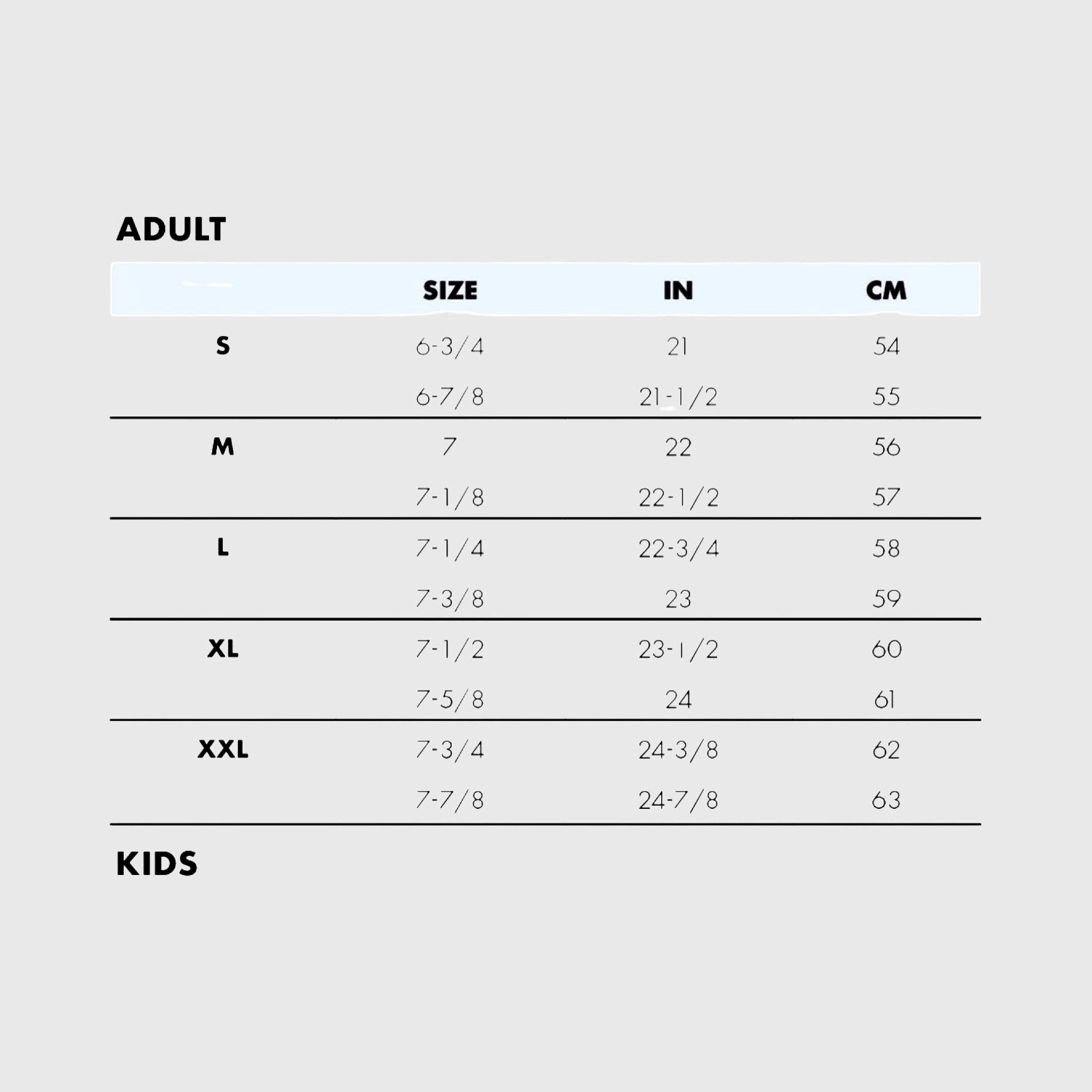 Kangol size chart Kangol size chart