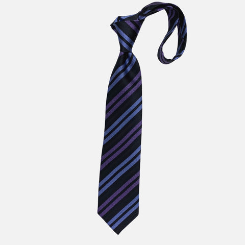 Premium silk tie made in USA black striped Premium silk tie made in USA black striped