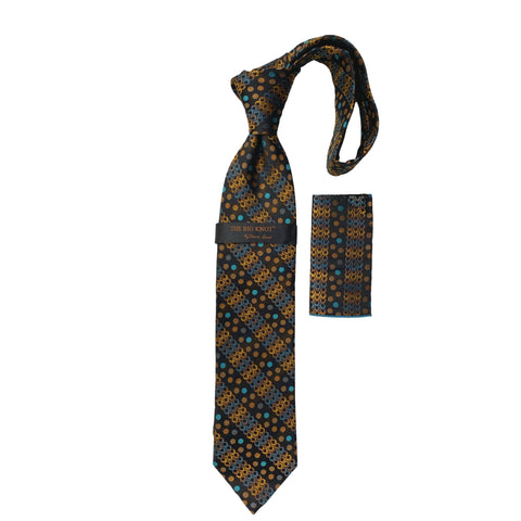 BW305 Brown  Silk Steven Land Big Knot  Tie and Hanky BW305 Brown  Silk Steven Land Big Knot  Tie and Hanky