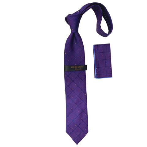 BW302 Purple Steven Land Big Knot Silk Tie and Hanky BW302 Purple Steven Land Big Knot Silk Tie and Hanky