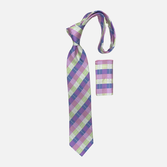 100% silk argyle tie set