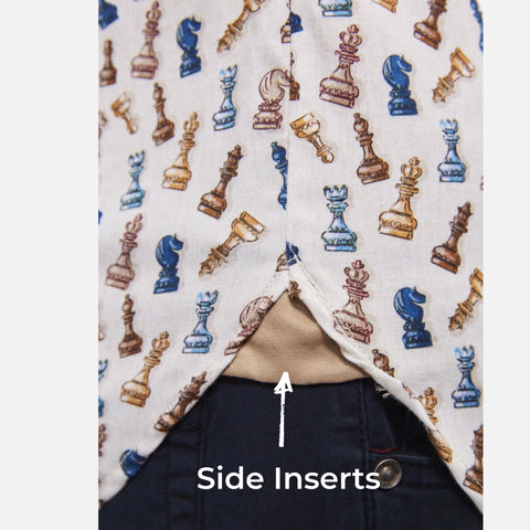 Mens Summer Sports Shirt with Chess Print Design | Beige Mens Summer Sports Shirt with Chess Print Design | Beige