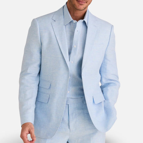 Inserch Sky Blue Linen Blazer – Slim Fit, 100% Linen Inserch Sky Blue Linen Blazer – Slim Fit, 100% Linen