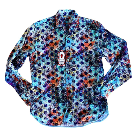 Clearance | Luchiano Visconti Polka Dot Multi Color Shirt | Size Small Clearance | Luchiano Visconti Polka Dot Multi Color Shirt | Size Small