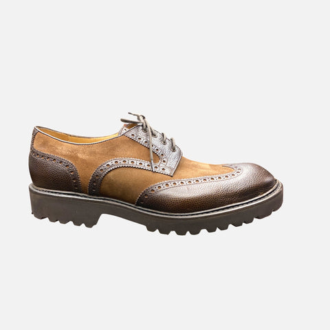 Clearance | Carlos Santos Brown Wingtip Lug Sole Shoe Clearance | Carlos Santos Brown Wingtip Lug Sole Shoe