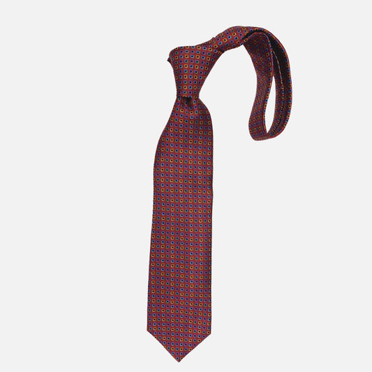 Premium Silk Textured Tie Mini Square Multi Color | Made in USA