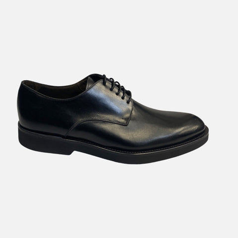 La Ferra Black Italian Plain Toe Shoe - Vibram Outsole | Clearance La Ferra Black Italian Plain Toe Shoe - Vibram Outsole | Clearance