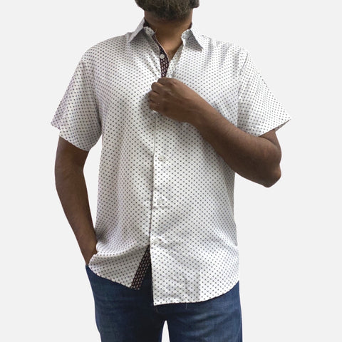 Mens White Short Sleeve Summer Shirt MS2289 | Slim Fit Mens White Short Sleeve Summer Shirt MS2289 | Slim Fit