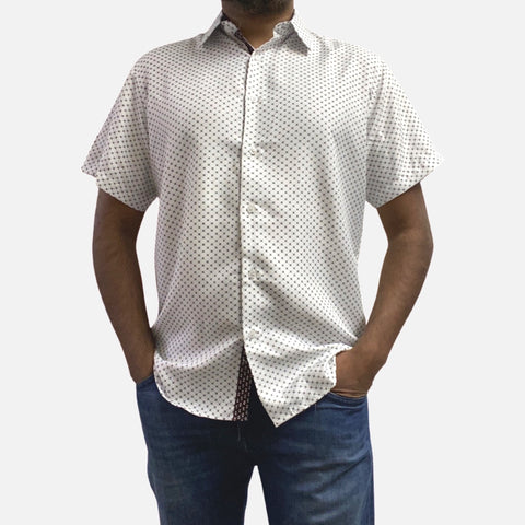 Mens White Short Sleeve Summer Shirt MS2289 | Slim Fit Mens White Short Sleeve Summer Shirt MS2289 | Slim Fit