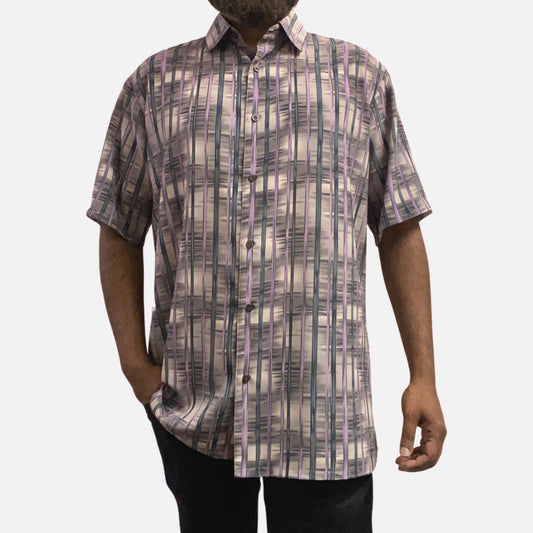 Mens summer short sleeve shirt taupe