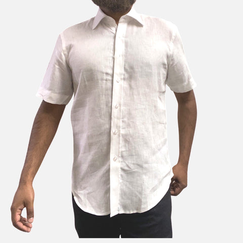 Men’s 100% Linen Shirt White | Classic Fit Men’s 100% Linen Shirt White | Classic Fit