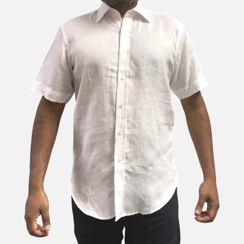 Men’s 100% Linen Shirt White | Classic Fit Men’s 100% Linen Shirt White | Classic Fit