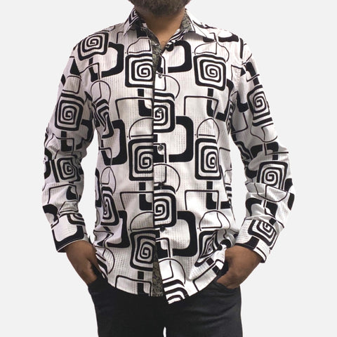 Mens casual white and black shirt Mens casual white and black shirt