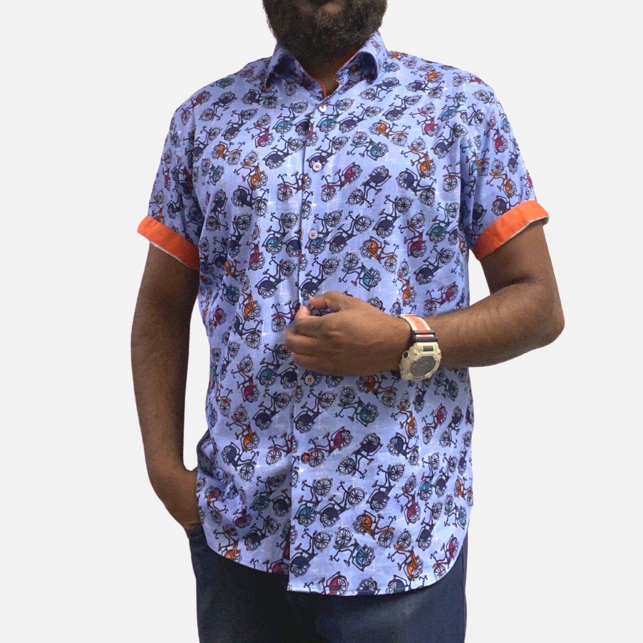 bicycle shirt with contrast Inner cuff short sleeve mens bicycle shirt with contrast Inner cuff short sleeve mens