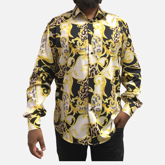 Mens gold an black shirt