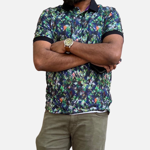 Final Sale | Men’s Polo Collar Green Summer Shirt | Size S Final Sale | Men’s Polo Collar Green Summer Shirt | Size S
