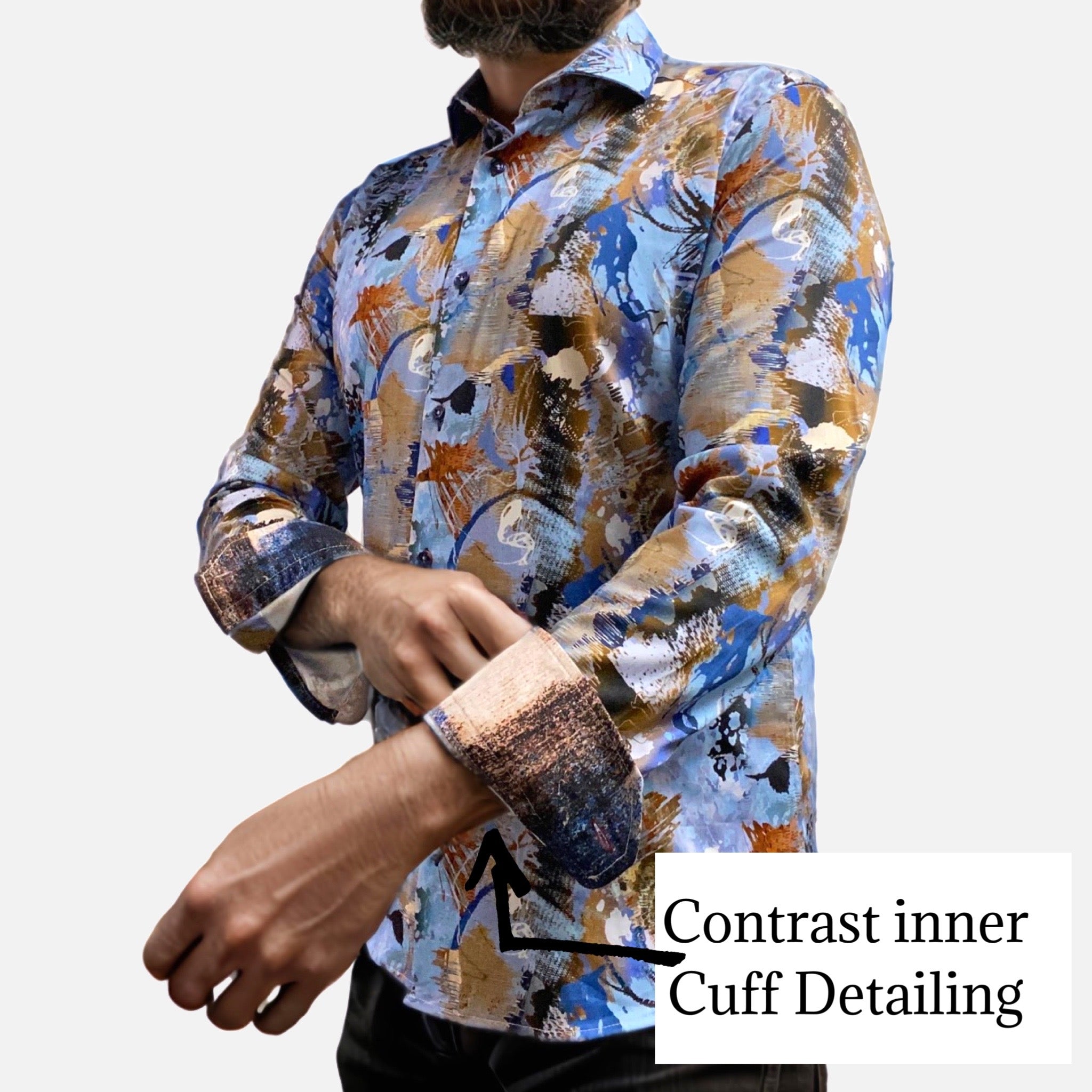 7 downie st shirt with contrast inner cuff 7 downie st shirt with contrast inner cuff