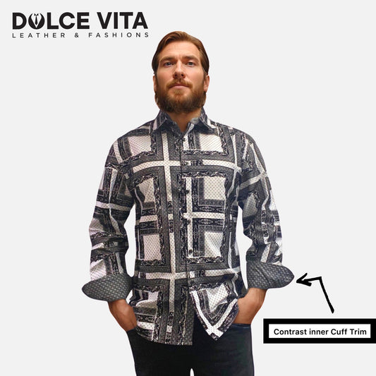 Long sleeve shirt with contrast inner cuff