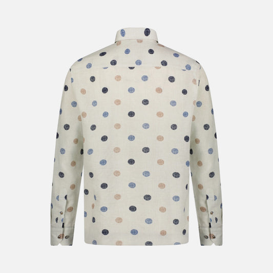 Men Designer polka dot linen shirt