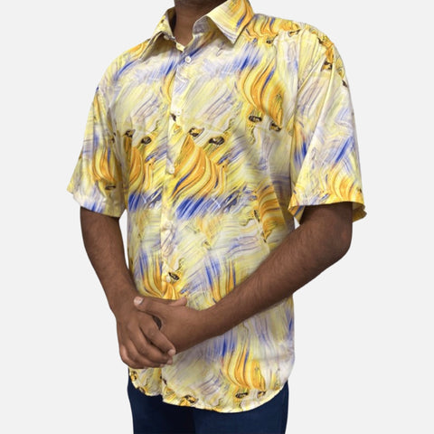Mens Casual Summer shirt Banana Cream | Clearance | M Mens Casual Summer shirt Banana Cream | Clearance | M