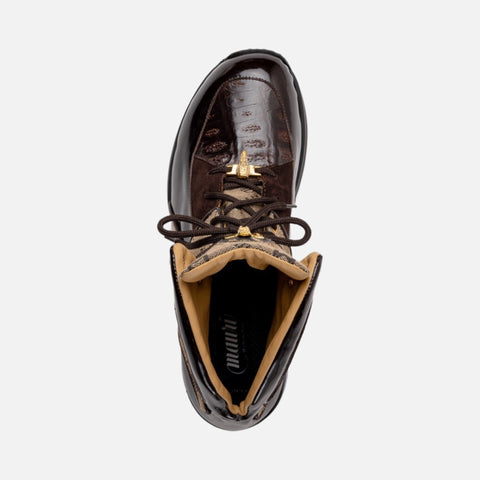 Mauri 8402 Sport/Rust High-Top Sneakers - Exotic Crocodile/Fabric/Patent Leather Mauri 8402 Sport/Rust High-Top Sneakers - Exotic Crocodile/Fabric/Patent Leather