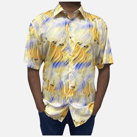 Mens Casual Summer shirt Banana Cream | Clearance | M Mens Casual Summer shirt Banana Cream | Clearance | M