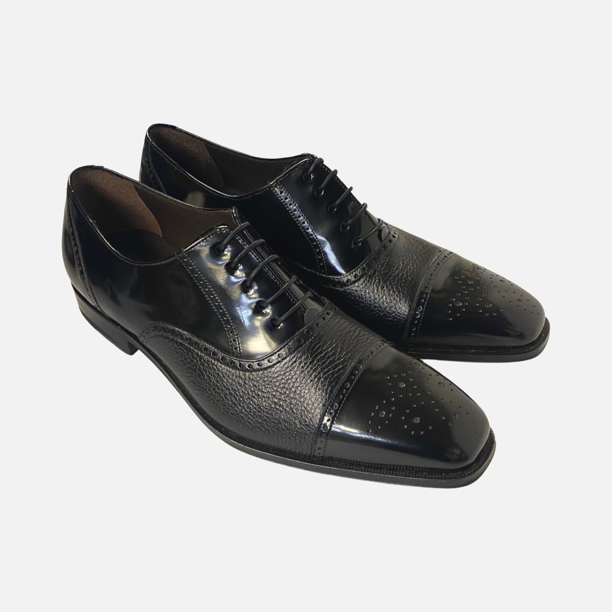 Mens black brogue cap toe Mens black brogue cap toe