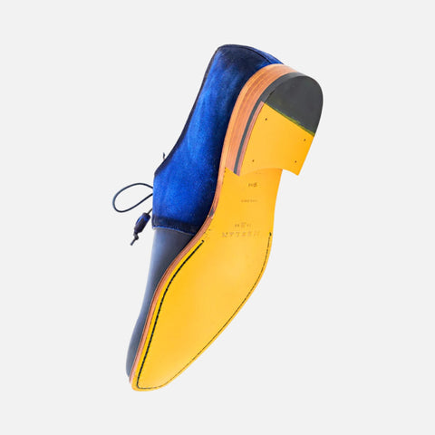 Mezlan Suede and Leather Blue Derby Shoes Mezlan Suede and Leather Blue Derby Shoes