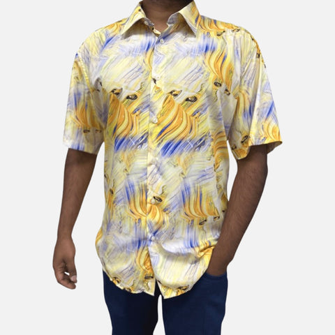 Mens Casual Summer shirt Banana Cream | Clearance | M Mens Casual Summer shirt Banana Cream | Clearance | M