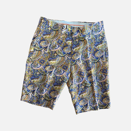 Inserch linen shorts paisley design