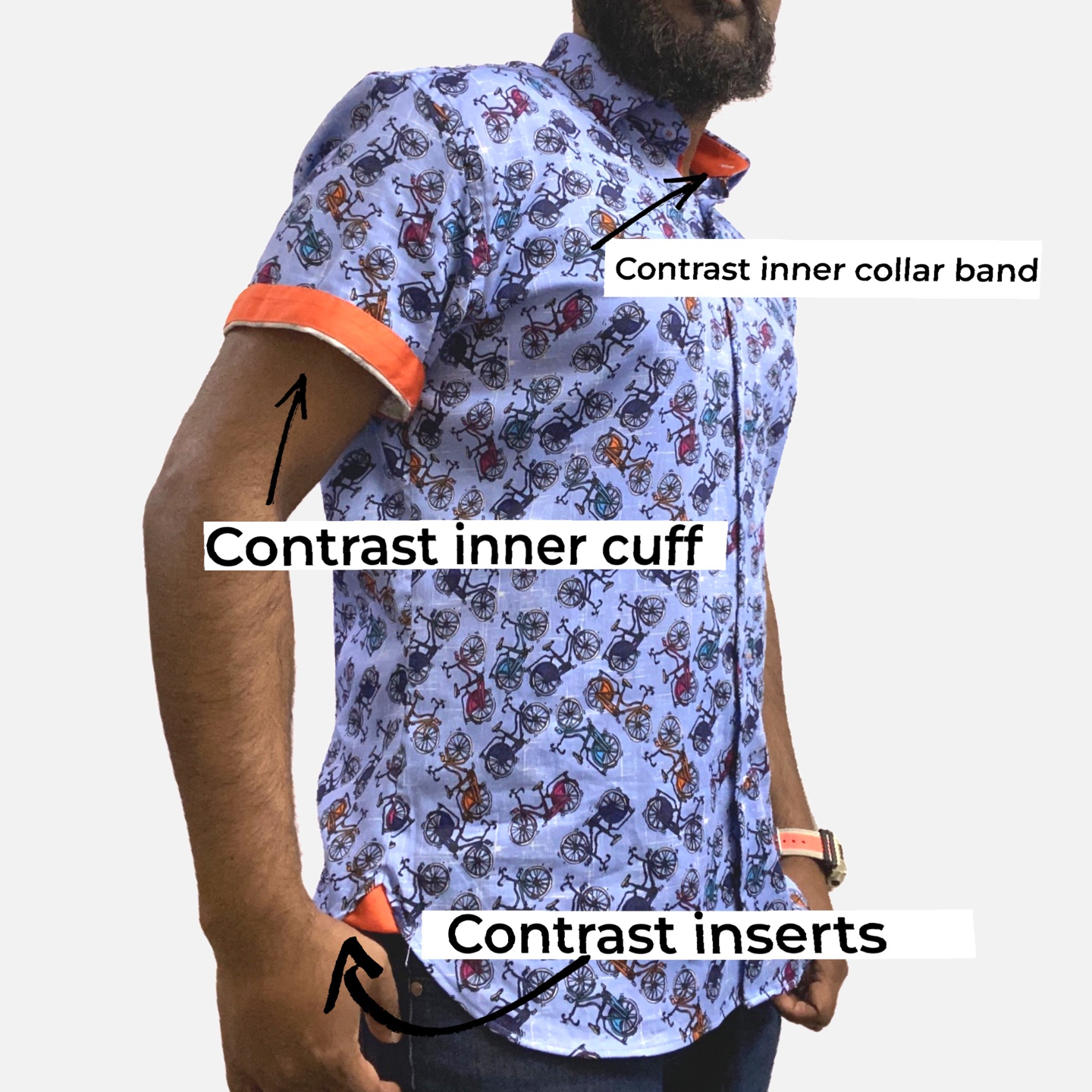 Mens summer shirt with contrast detailing Mens summer shirt with contrast detailing