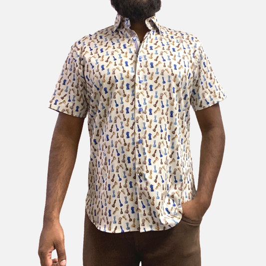 Mens designer short sleeve shirt
