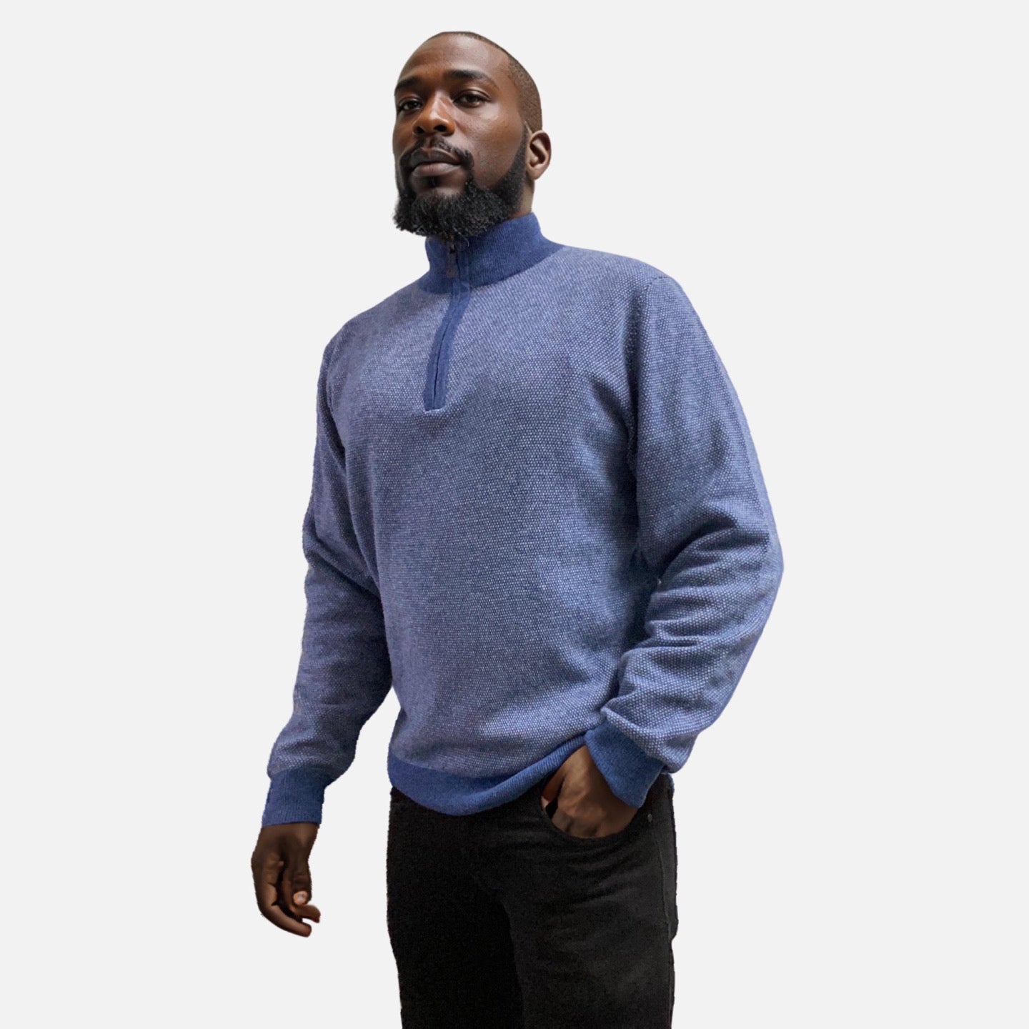 Alashan Cashmere Merino Wool Blue Sweater for Men Alashan Cashmere Merino Wool Blue Sweater for Men