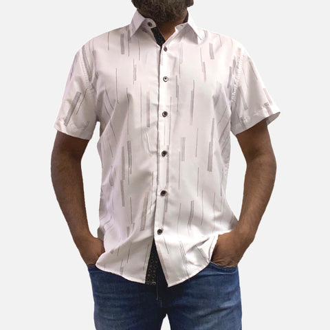 Mens White Short Sleeve Summer Shirt MSF-2106 | Slim Fit Mens White Short Sleeve Summer Shirt MSF-2106 | Slim Fit